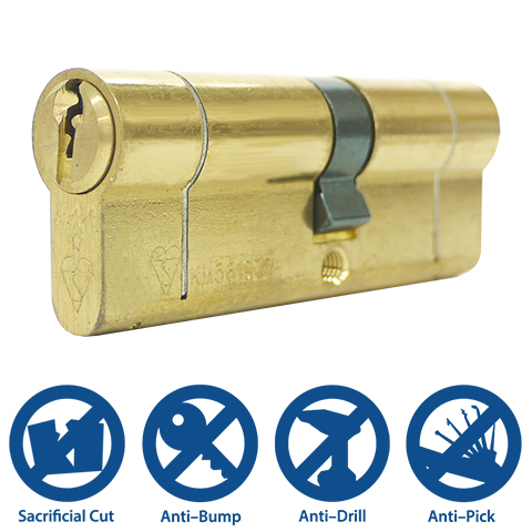 40/60 BRASS Anti Snap Pick Bump Drill British Standard Euro Cylinder Door Lock 
