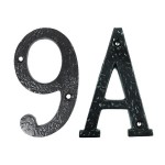 4 inch Black Iron Front Door Numbers and Letters