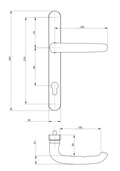 UAP DUO 243mm Stainless Steel Door Handle – DDA/EA compliant