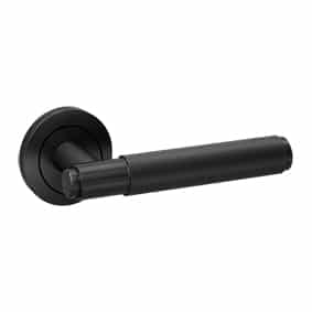 Knurled Satin Brass Lever Interior Door Handle on a Round Rose - China  Level Handle, Privacy Door Handles
